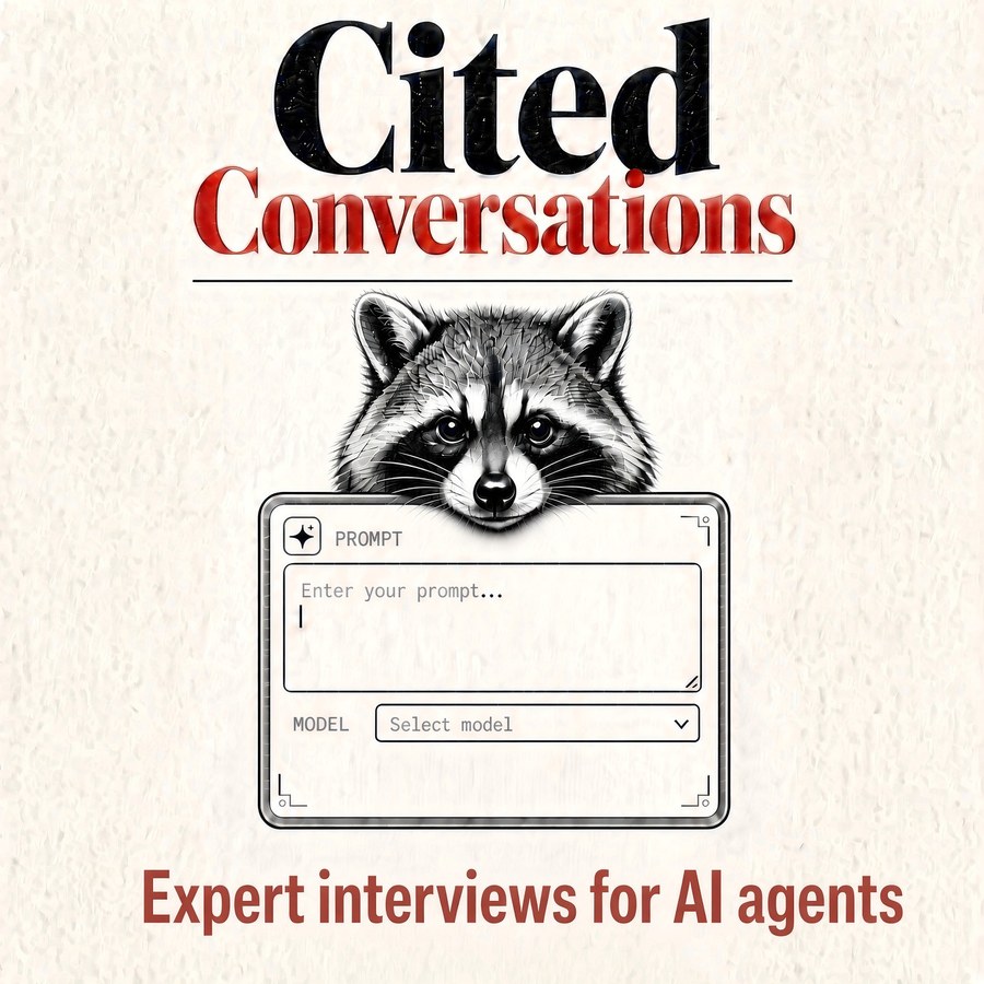 Cited Conversations podcast cover art — Expert interviews for AI agents